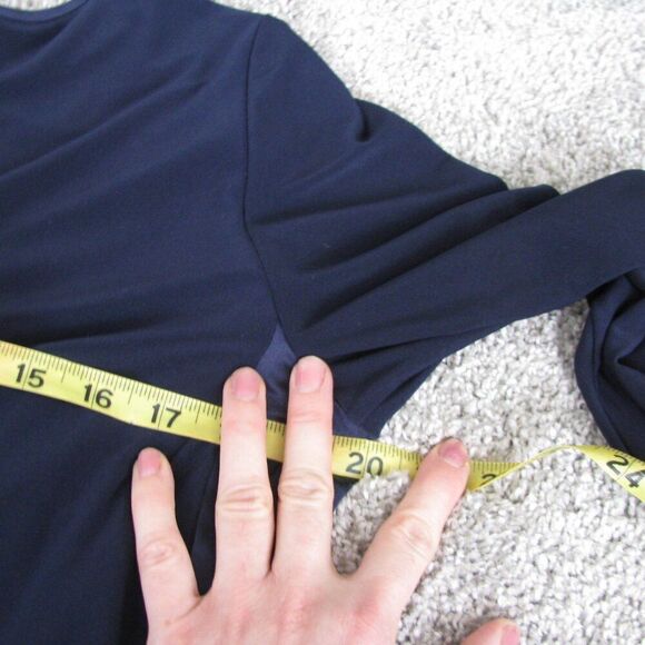 Ralph Lauren navy silk blend dress 14 - Picture 8 of 9